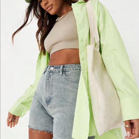 Missguided Pants - MISSGUIDED recycled blue raw hem denim shorts